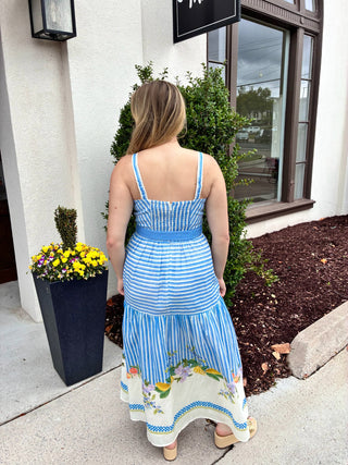 Mallory Midi Dress in Italian Stripe