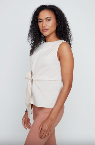 Woven Blouse in Oyster