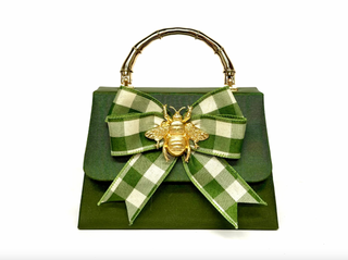 Green Lulu in Green Harvest Bow with Tails- Bee