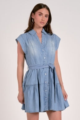 Olivia Mini Dress in Chambray
