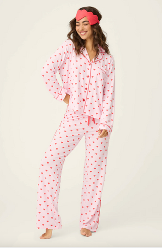 Pink and red heart soft pajama set