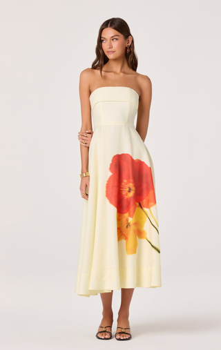 Ximena Dress in Red Yellow Floral