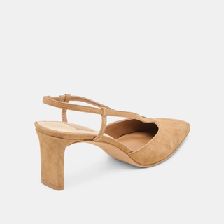 Ginay Heel in Camel Suede