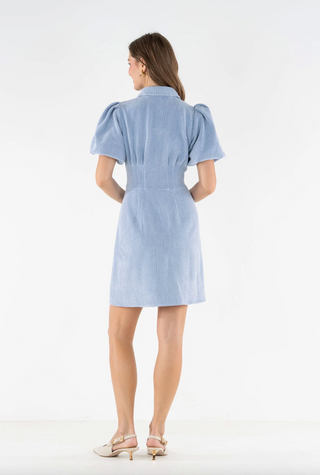 Britt Dress in Blue Corduroy