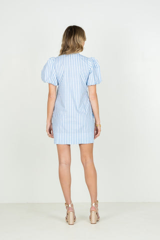 Hampton Mini Dress in French Blue Stripe