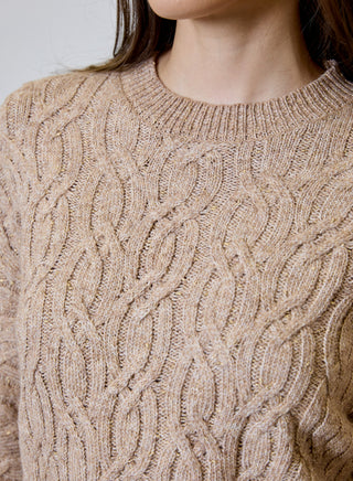 Lurex Cable Crew in Gold