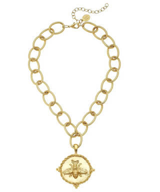 Gold Queen Bee Pendant Necklace