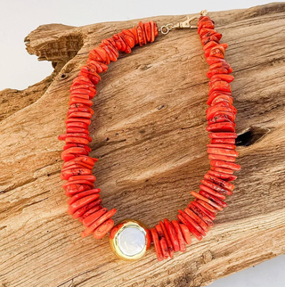 The Sariah Necklace in Orange