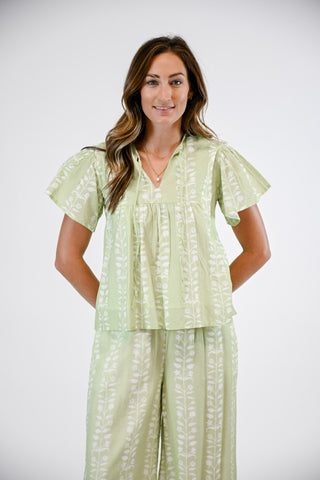 Catalina Blouse in Botanical Vine