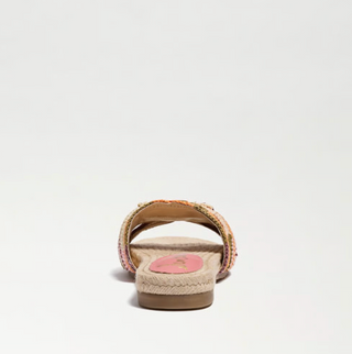 Miya Slide Sandal in Indie Pink Multi Faux Raffia