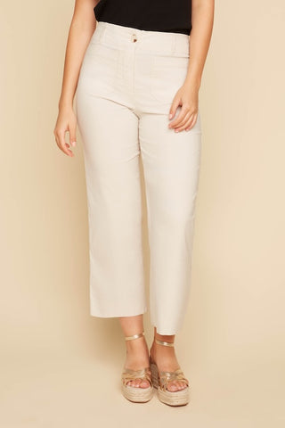 Alana Woven Pants in Oyster