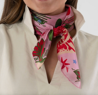 Hand Stitched Silk Scarf in Iconic Joy