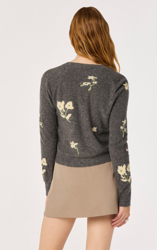 Joy Cardigan in Charcoal Floral