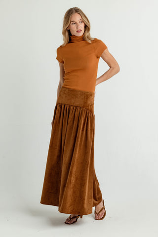 Suede Celeste Skirt in Hearthwood