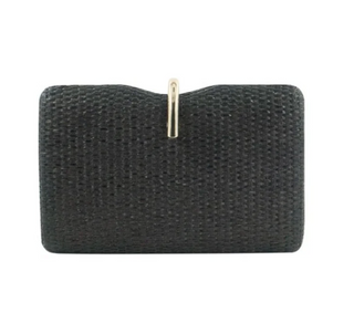 Straw Clutch in Black
