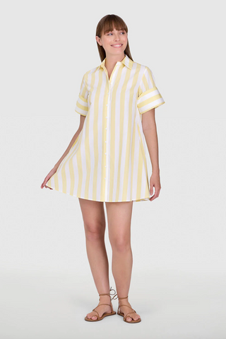 Short sleeved button down mini dress