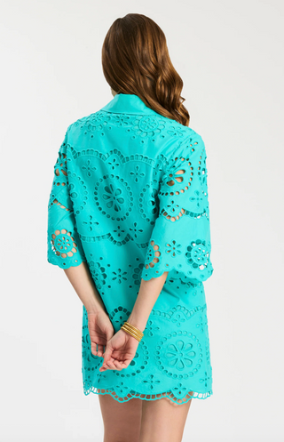 Penny Eyelet Dress in Ceramic