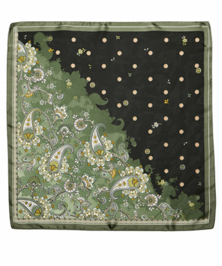 Printed Paisley Bandana Scarf in Olive