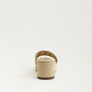 Pauleena Espadrille Sandal in Amber Gold Leather