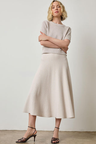 Flared Knit Skirt in Mist