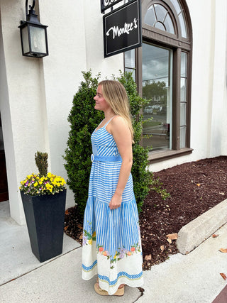 Mallory Midi Dress in Italian Stripe