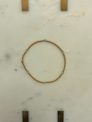 Nina Gold and Gem Bracelet w/ Aquamarine