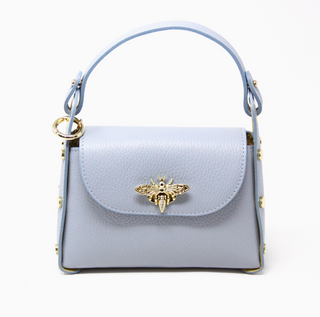 Light Blue Genuine Italian Leather Butterfly Mini Bag