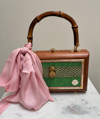 Pink in the Greenery  Cigar Box Purse