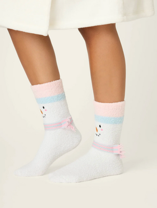 Ski Jammie Classics Snowman Crew Socks with Grippers