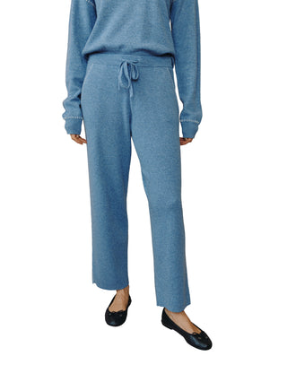 Whip Stitched Straight Leg Pant in Heather Blue