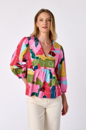 Eleanor Top in Floral Whimsy