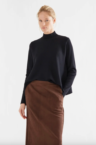 Basic Black Turtleneck Sweater