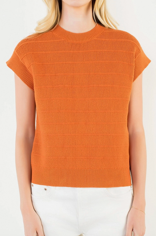 Knit Vest Top in Rust