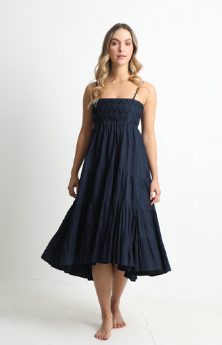 Jolie Midi Dress in Navy