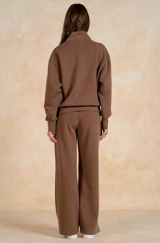 3/4 Zip Pullover in Light Brown