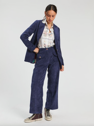 Donatella Corduroy Pants in Navy