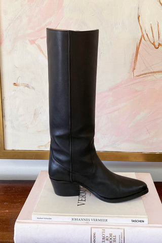Tall Boot in Black Leather