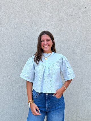 Faye Boho Henley in Crystal Blue