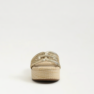 Pauleena Espadrille Sandal in Amber Gold Leather