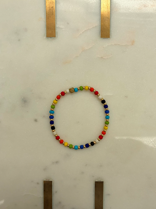 3MM Gold Ball w/ Color Beads