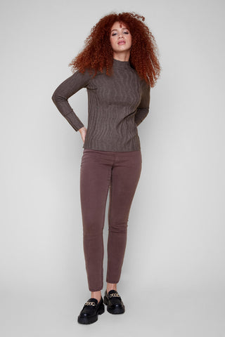 Knit Sweater in Heather Chocolate
