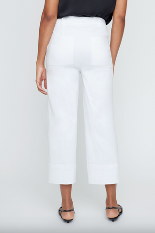 Cropped Wide Leg Pant in White