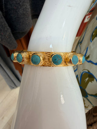 The Haven LUXE Gemstone Studded Cuff Turquoise