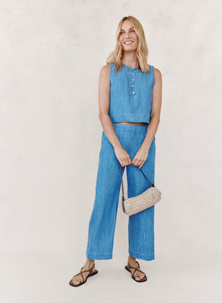 Denim Packet Pullover Tank Top