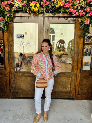 Long Sleeve Floral Pattern Top