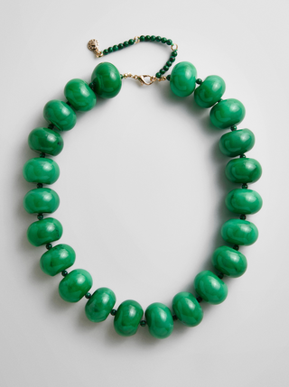 Joan Semi-Precious Necklace in Dark Green