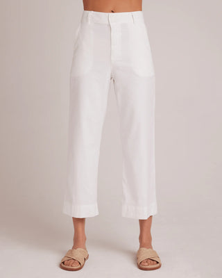 Saige Wide Leg Crop in White