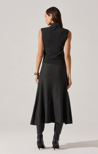Deora Sweater Skirt in Charcoal