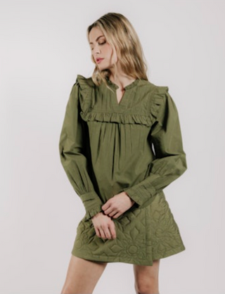 Melanie Quilted Skirt in Olive