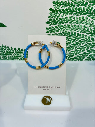 Large Enamel Hoops  - Blue/Gold